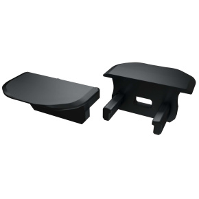 Hliníkový koncový uzávěr LUMINES ALU B černé barvy s kulatým otvorem.