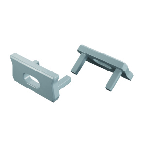 Koncová krytka LUMINES ALU v barvě oblohy modré, lakovaná, s otvorem.