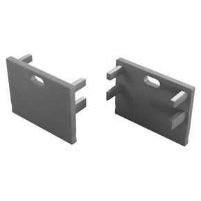 LUMINES koncová krytka Motta šedá s otvorem