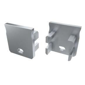 Koncová krytka Lumines Y stříbrně lakovaná s otvorem