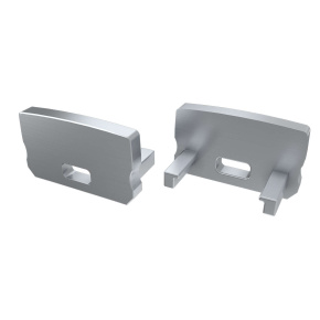 LUMINES koncová krytka D VYSOKÁ šedá s otvorem