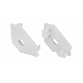 Koncová krytka C bílá s otvorem pro LED osvětlení.