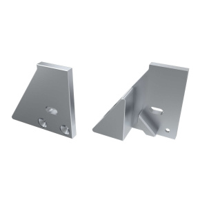 Koncová krytka LUMINES ALU I10 10 mm, stříbrná, levá, s podporou a otvorem