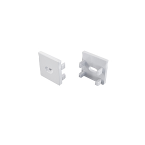 LUMINES ALU End cap LUMINES FLEXA white with hole