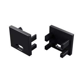 LUMINES ALU koncová krytka CANTO/VIGO černěný lak s otvorem