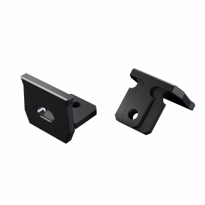 Alu koncovka Lumines s černou anodickou vrstvou a otvorem.