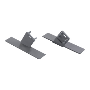 Koncová krytka Lumines v postříbřeném provedení s lakovaným povrchem, určená pro pravou stranu, s otvorem.