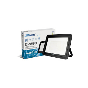 LED reflektor DRAGO 3Y 200W neutrálně bílá barva SMD IP65 SLIM, černý