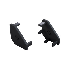 LUMINES Koncová krytka pootevřená černá 2v1