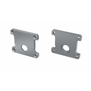 Hliníková koncovka pro LUMINES LED osvětlení, stříbrné barvy s otvorem.