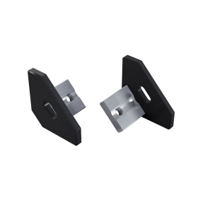 Koncová krytka LUMINES ALU, černě lakovaná s otvorem Koncová krytka LUMINES ALU, černě lakovaná s otvorem