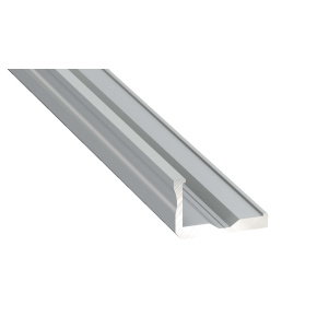Stříbrný anodiovaný profil typu F pro LED osvětlení, délka 1 m Stříbrný anodiovaný profil typu F pro LED osvětlení, délka 1 m