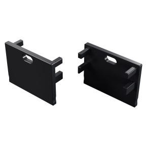 LUMINES ALU koncová krytka Motta černá lakovaná s otvorem