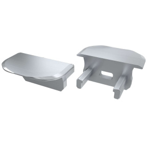 Stříbrně lakovaný koncovkový díl LUMINES s otvorem a kulatým zakončením. Stříbrně lakovaný koncovkový díl LUMINES s otvorem a kulatým zakončením.