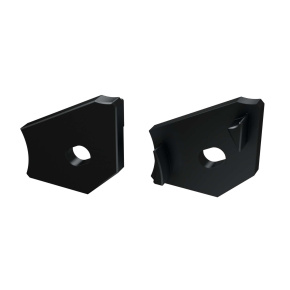 Hliníkový koncový kryt LUMINES ALU, černý, s otvorem vlevo. Hliníkový koncový kryt LUMINES ALU, černý, s otvorem vlevo.